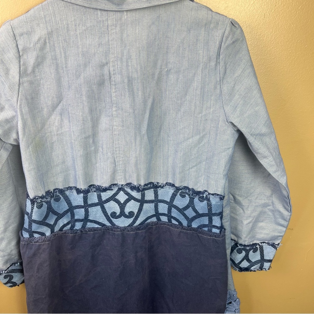 Vintage Patchwork Pieced Jacket Full Zip Longline She by Yalina - Picture 8 of 16